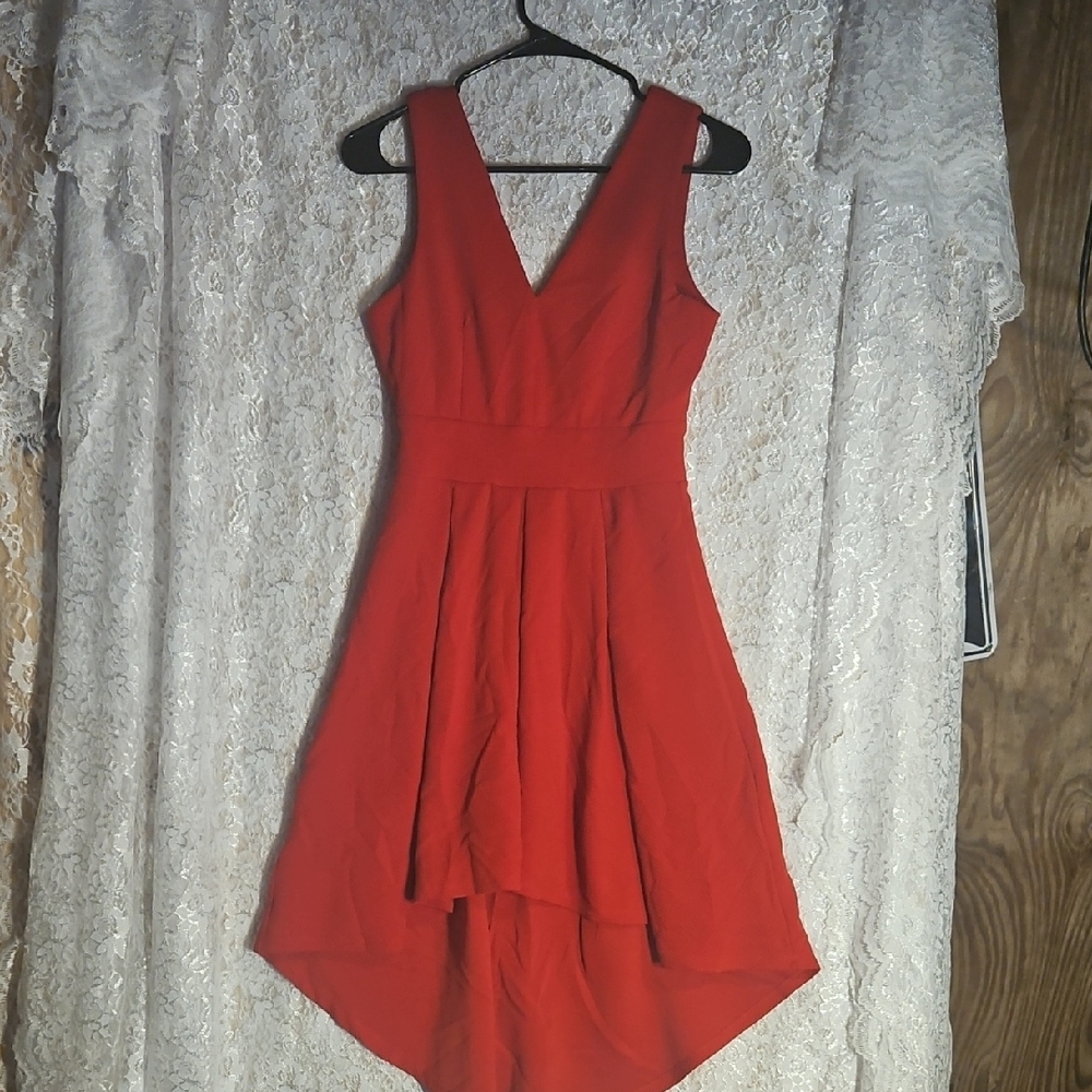 Haute Monde Vibrant Red High Low Dress